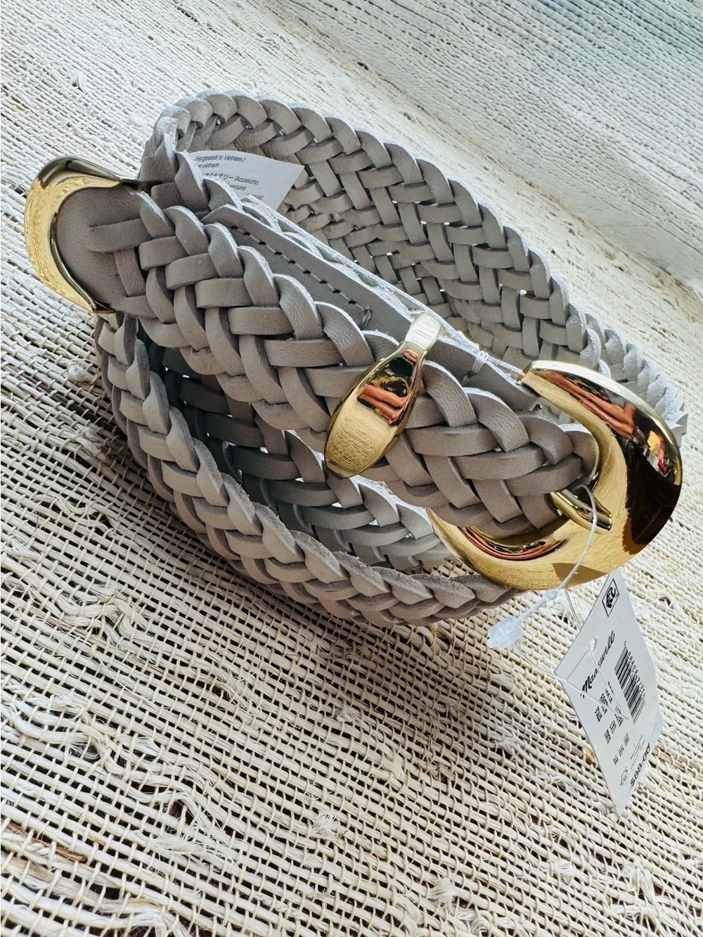 Madewell Lucie Braid Belt - Domed Buckle - Vintage Muslin (White) - XL/XX